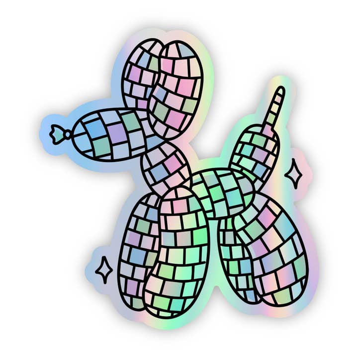 Big Moods - Wholesale Sticker - Disco Ball Balloon Dog Holographic Sticker1