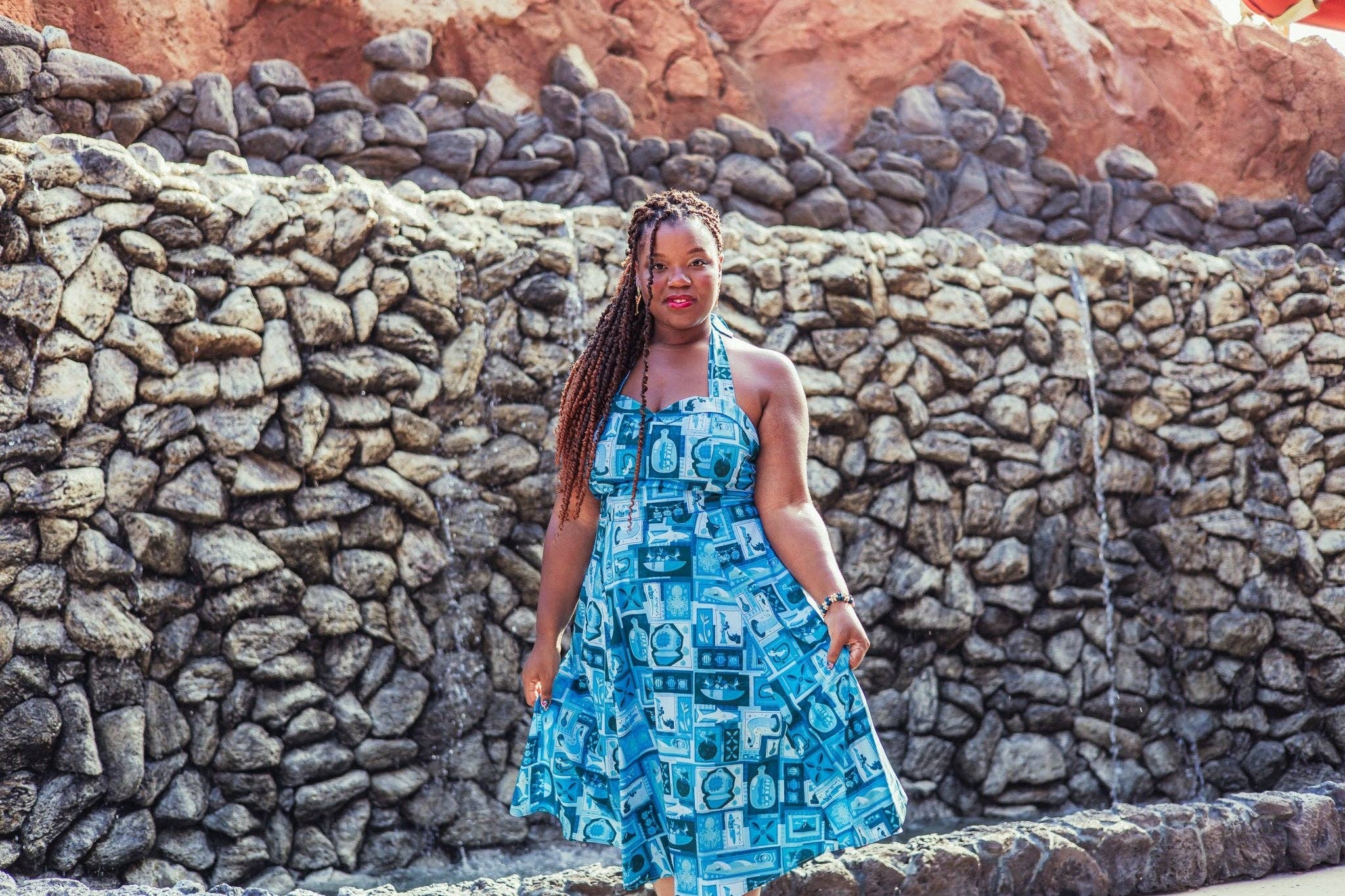 Park Candy - Wholesale Dress - Women's - Blue Hawaii Tiki Tiki Sweetheart Swing Dress2