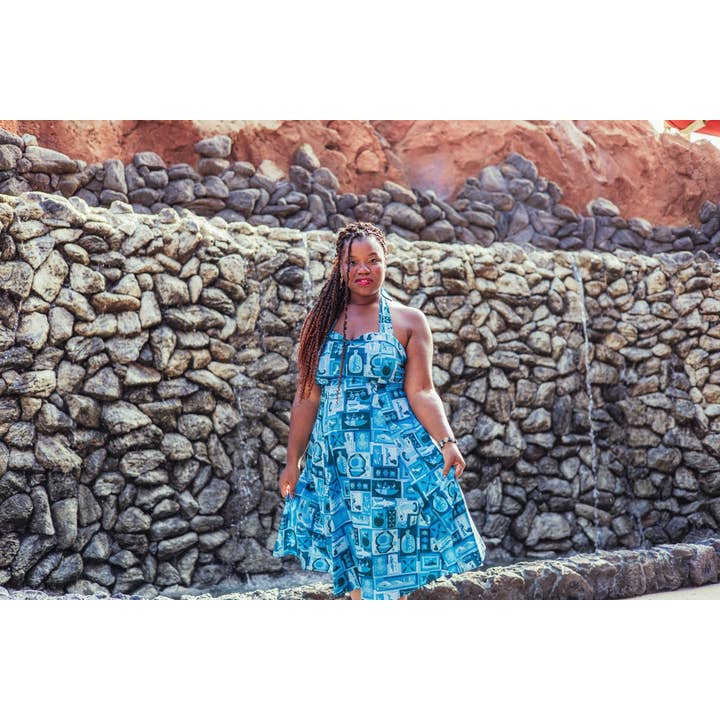 Park Candy - Wholesale Dress - Women's - Blue Hawaii Tiki Tiki Sweetheart Swing Dress2