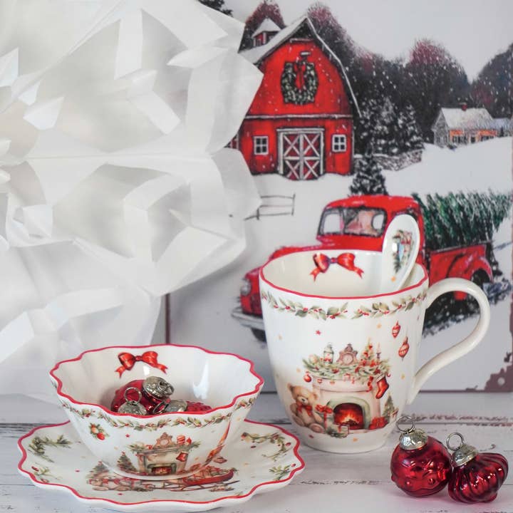 Isabelle Rose – Großhandel Esslöffel (Besteck) – Porzellanlöffel Vintage Christmas 13 cm Isabelle Rose