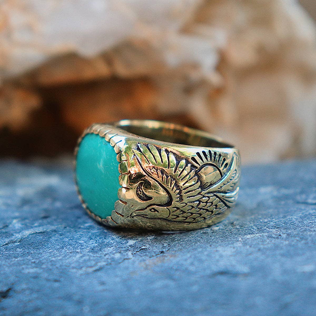 bahgsu jewels - Vendita all'ingrosso Anelli cocktail/statement - Anello da uomo - Turchese - Xavier Rudd Collab10