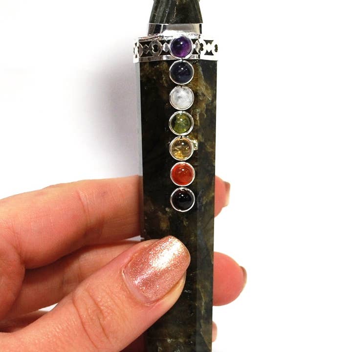 Ny! Naturlig Polerad Labradorit Crystal Polerad Ängel Wand Inc Naturliga Chakra Stones för wholesale av Reiju
