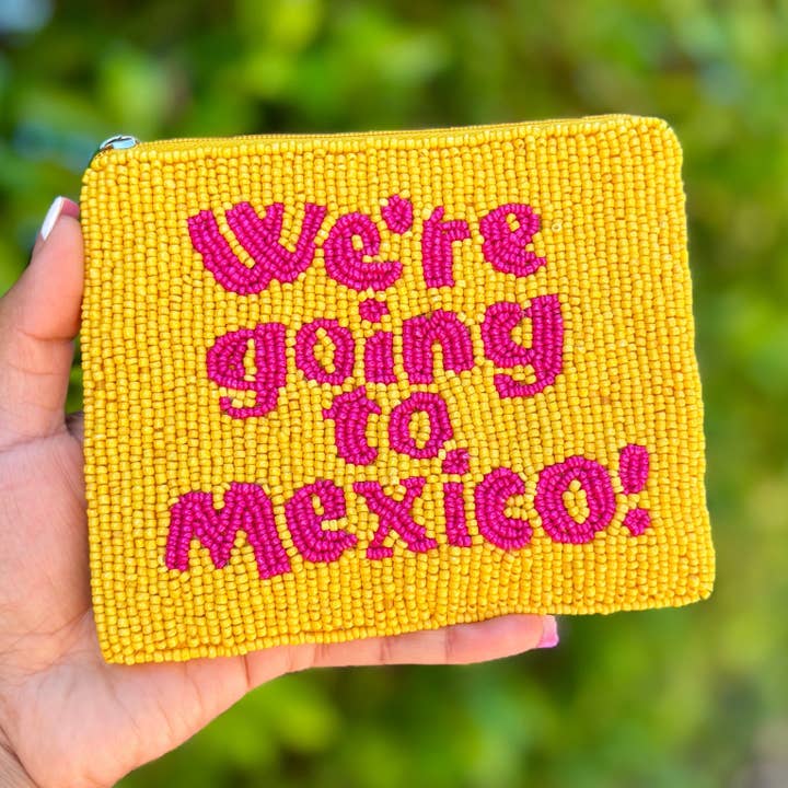 We're Going to Mexico Beaded Pouch Purse for wholesale by Twine and Love
