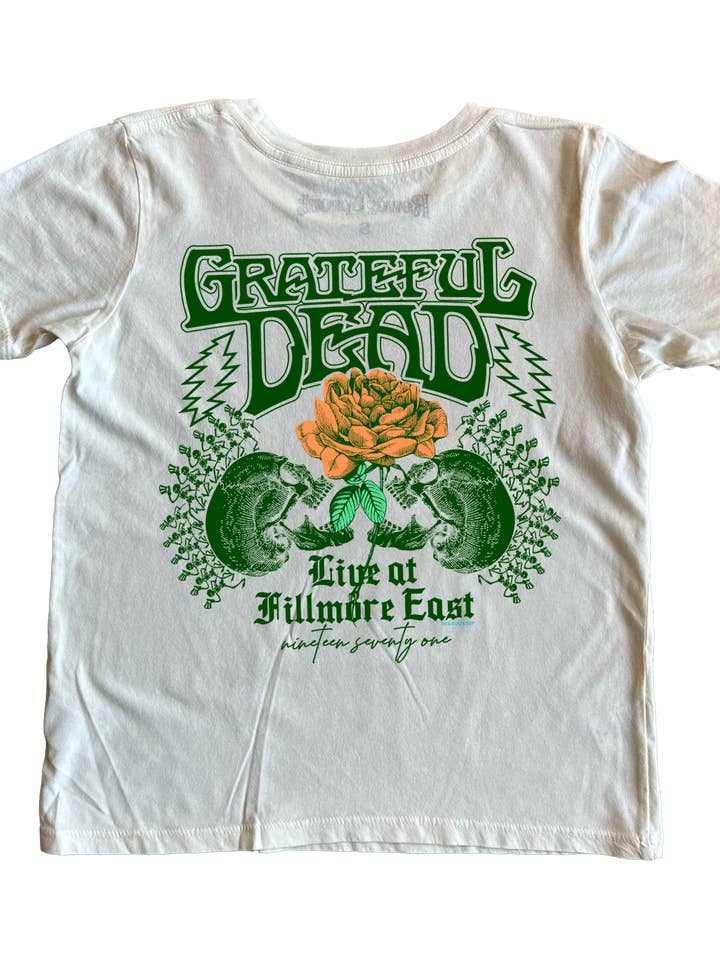 Rowdy Sprout - Wholesale Screen Printed T-Shirt - Kids - Grateful Dead Live At Filmore East Tee - White1