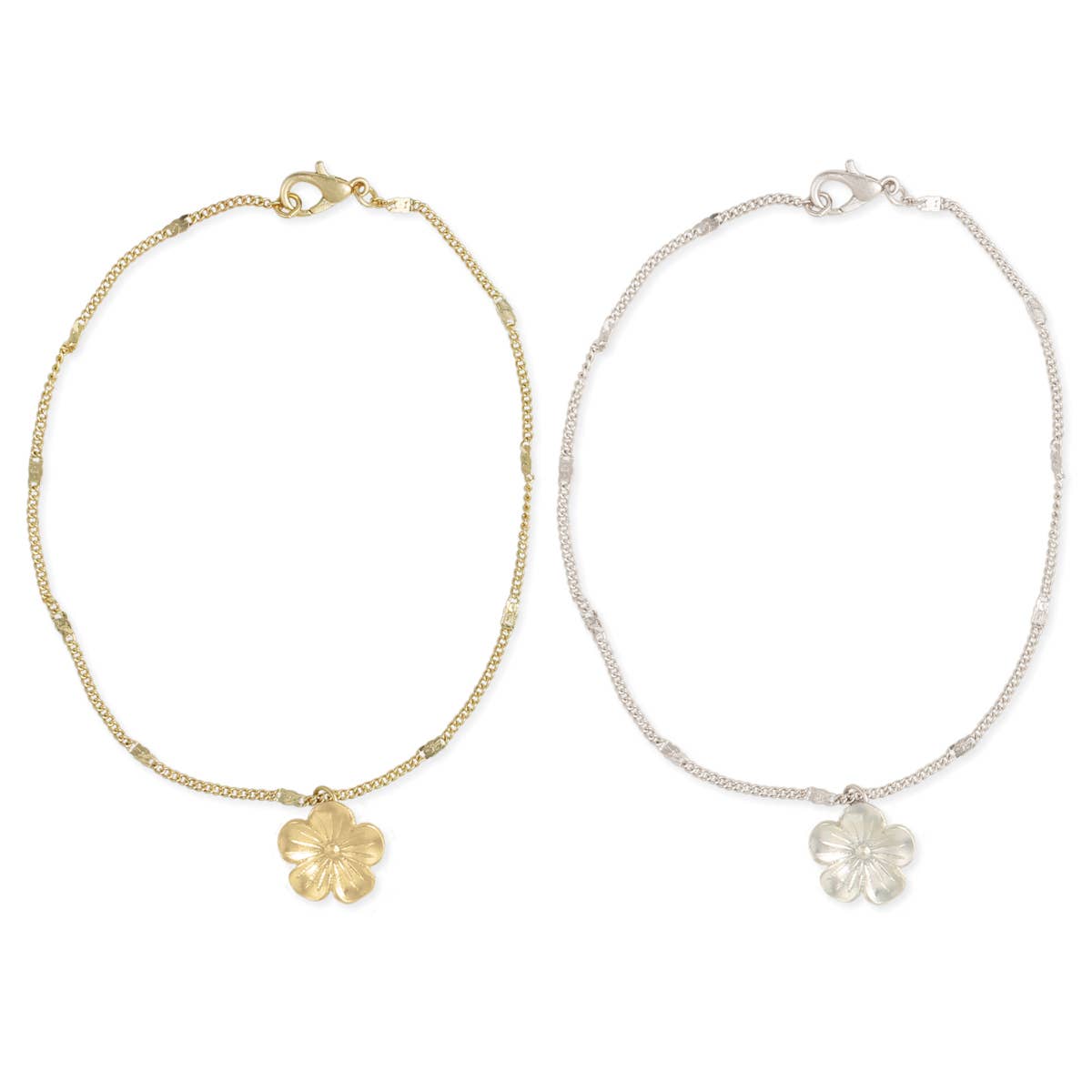 ZAD - Wholesale Anklet - Hawaiian Dream Plumeria Charm Carded Anklet1