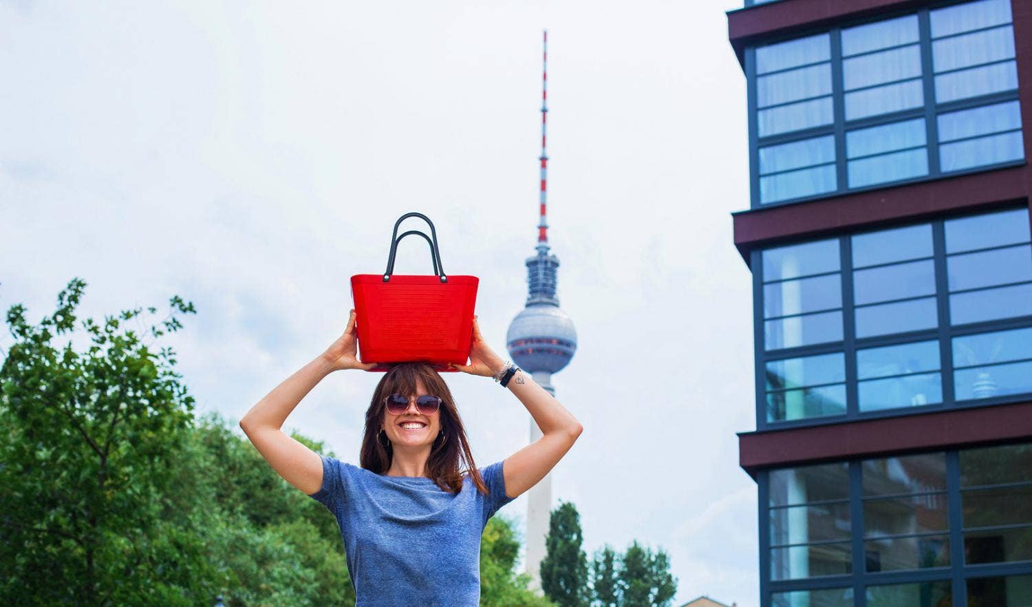 Cose Nuove - Wholesale Grocery/Shopping Bag - Hinza Bag, Traditional Plastic - Red3