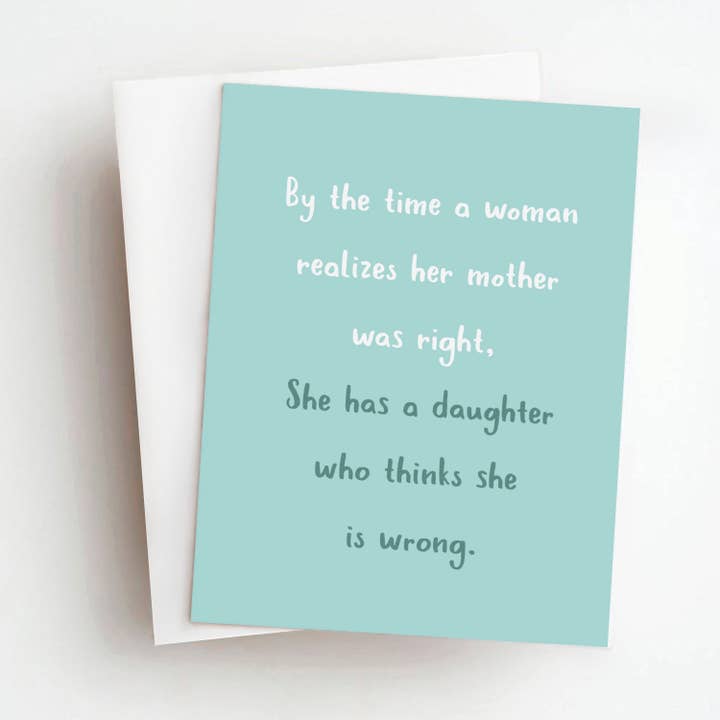 Carte de vœux pour la fête des mères Daughter Wrong pour la vente par Skel & Co