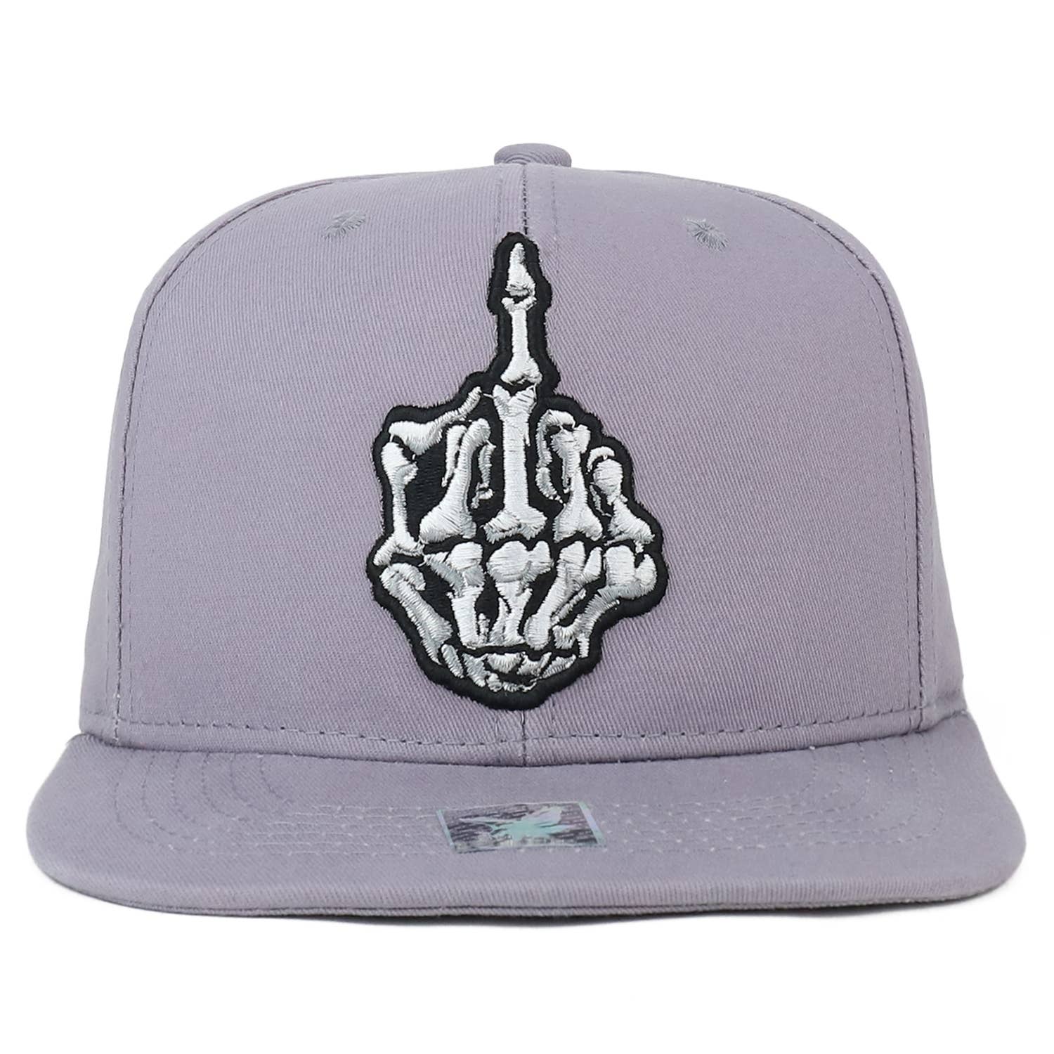 Trendy Apparel Shop – Boné - Unissexo por atacado – Boné Snapback Flatbill Bordado Esqueleto10