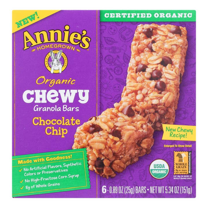 Annie's Organic Chewy Chocolate Chip Granola Bars, 12-Pack for wholesale by Everyday Supply Co