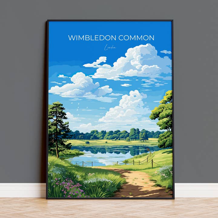 Wimbledon Common Reseposter, Reseposter av Wimbledon Common, Londonposter, Wimbledon Common Konstgåva, Londonkonstälskare UK Resegåva för wholesale av NQ Media Designs