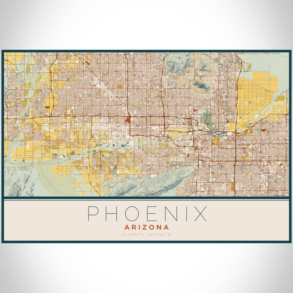 JACE.design - Wholesale Art Print - Phoenix AZ Map Print Woodblock3