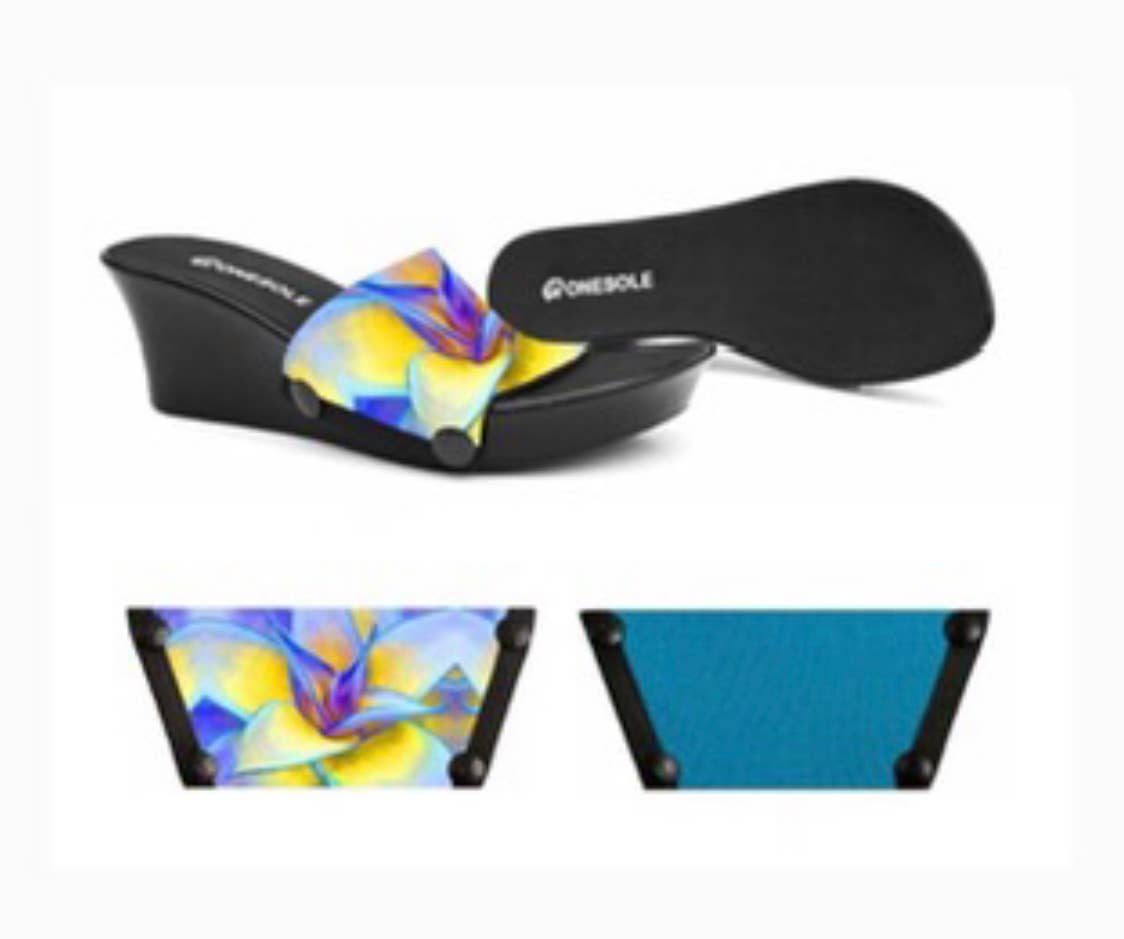 Onesole - Wholesale Wedges - Women's - Elegance Black wedge with Agave and turquoise top0