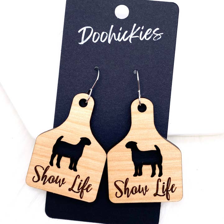 Doohickies - Wholesale Dangle Earrings - 2.25" Show Life Tags -Western Earrings