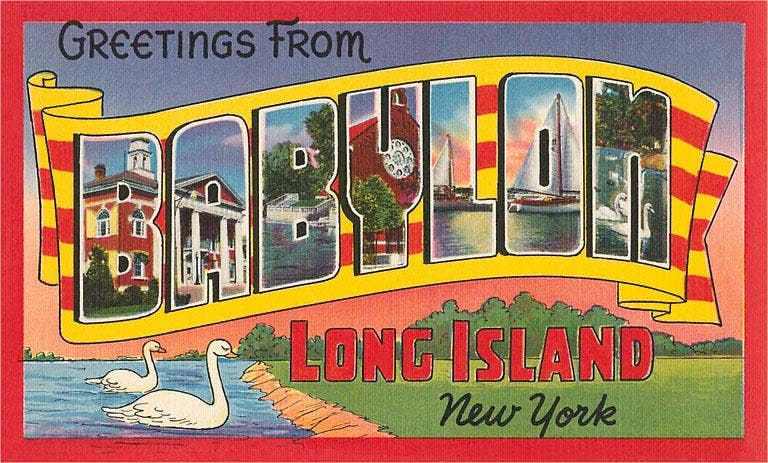 Found Image Press - Wholesale Magnet - Magnet LI-97 Greetings from Babylon, Long Island, New York0