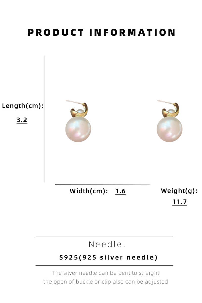 GOLD PEARL SHAPE DANGLE EARRINGS_CWAJE0291 for wholesale on Faire3