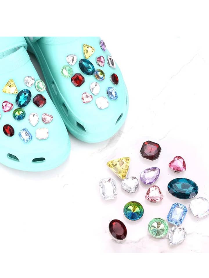 SugarQuoteMeNot LLC - Vente Accessoire pour chaussures - Breloques en forme de chaussures avec 4 pierres précieuses
