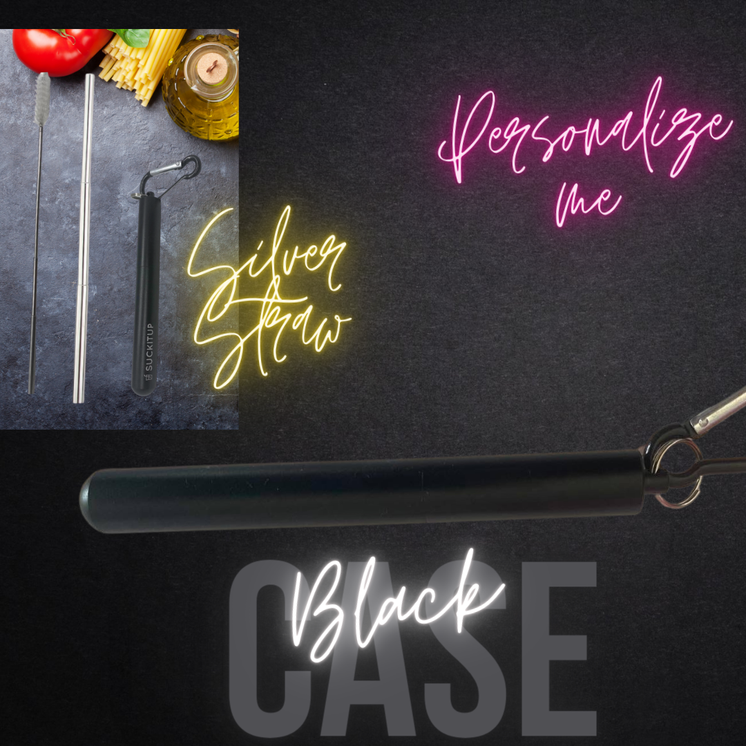 Suck It Up Straws - Vente Paille - Pailles métalliques télescopiques avec étui pour porte-clés et brosse de nettoyage84