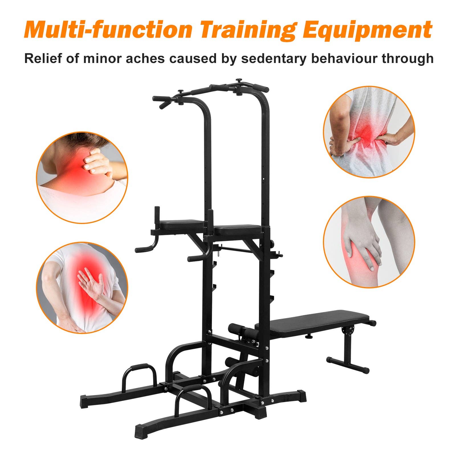 39F Inc. - Wholesale Fitness Equipment - Heavy Duty Power Tower with Bench & Pull-Up Dip Station5