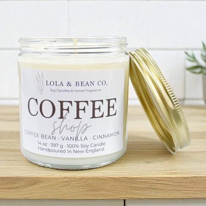 Coffee Shop Soy Candle | Coffee, Cinnamon & Vanilla for wholesale by Lola & Bean Co.