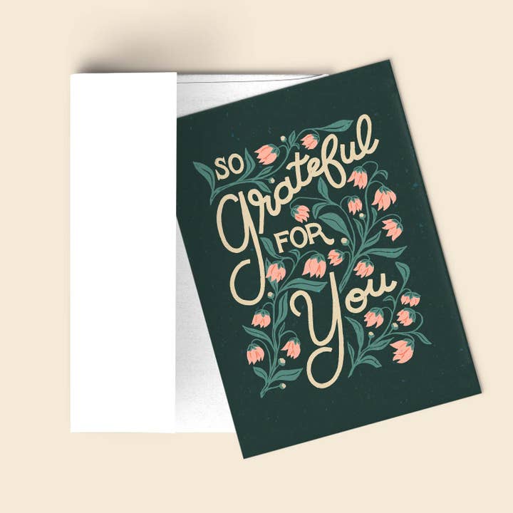 Vintage Botanisk Takkort - Så taknemmelig for dig for engroshandel hos Liz Kohler Brown