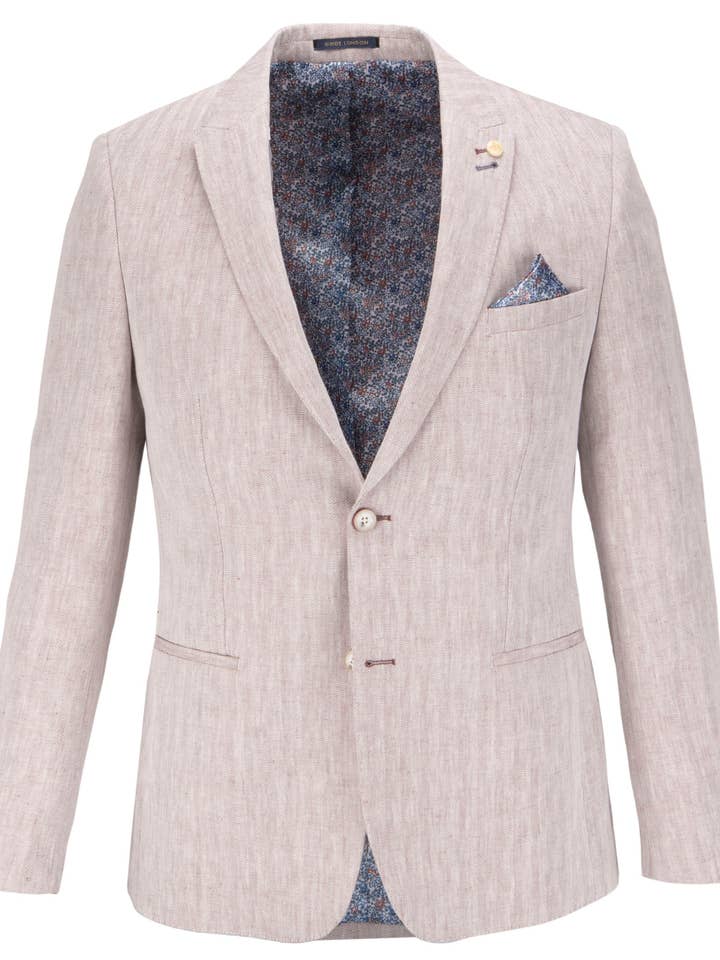 Blazer suave en mezcla de algodón y lino en espiga para venta al por mayor de GUIDE LONDON