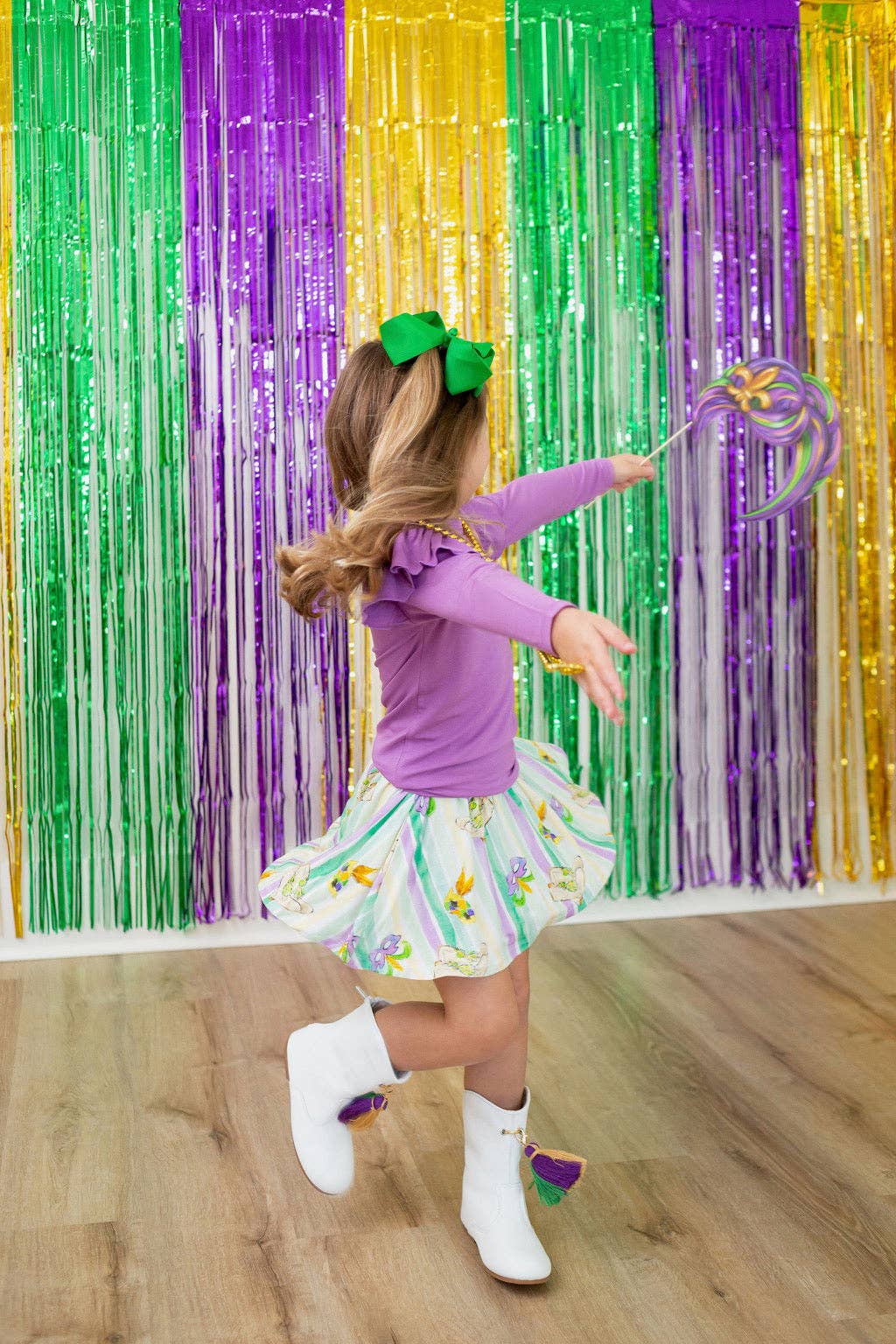 Sweet Bay Clothing – wholesale Skort - Barn och baby – Mardi Gras Majorette Stövlar Shorts4