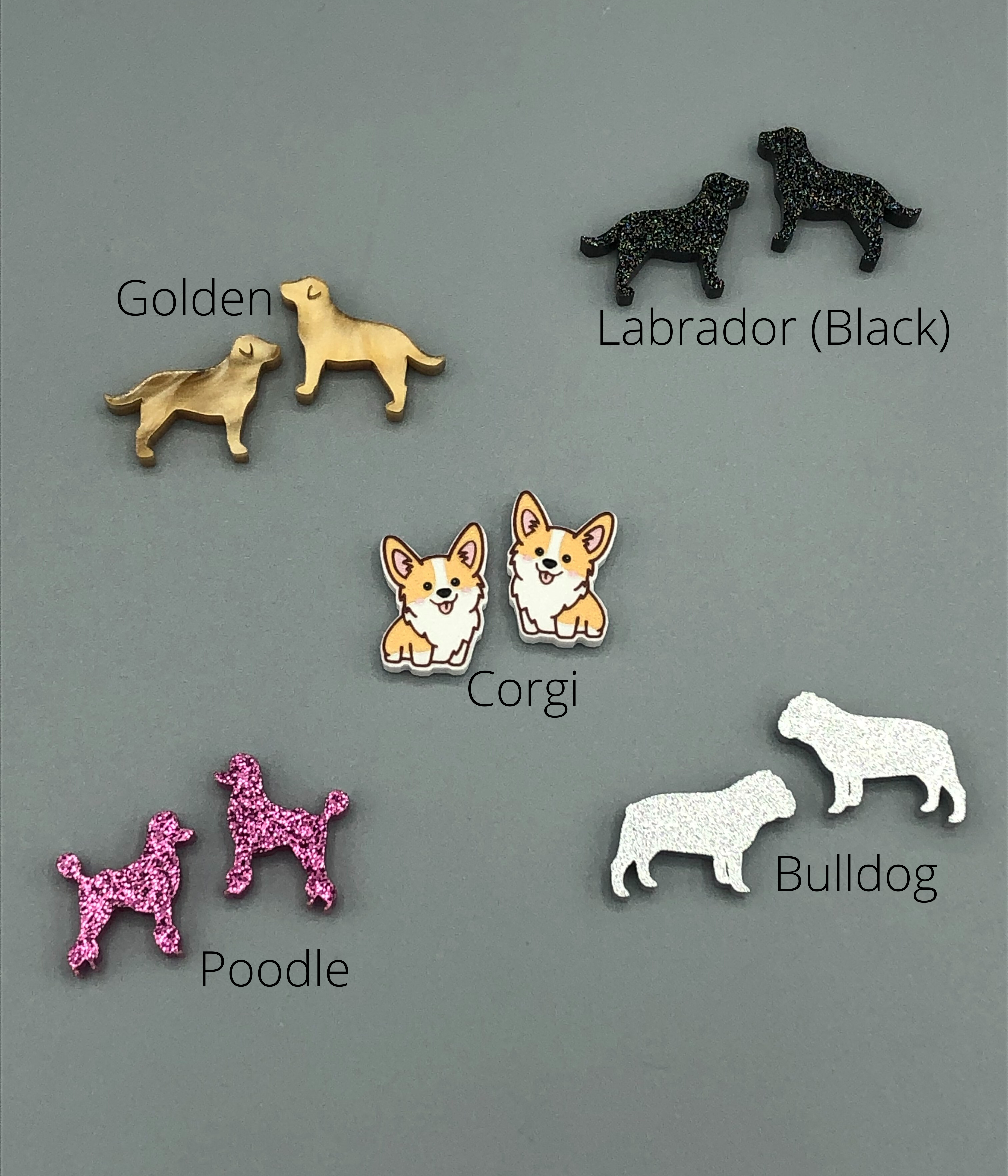 Carly Lou - Wholesale Stud/Post Earrings - Dog Earrings - 13 Dog Breeds - St. Patty's Day Earrings0