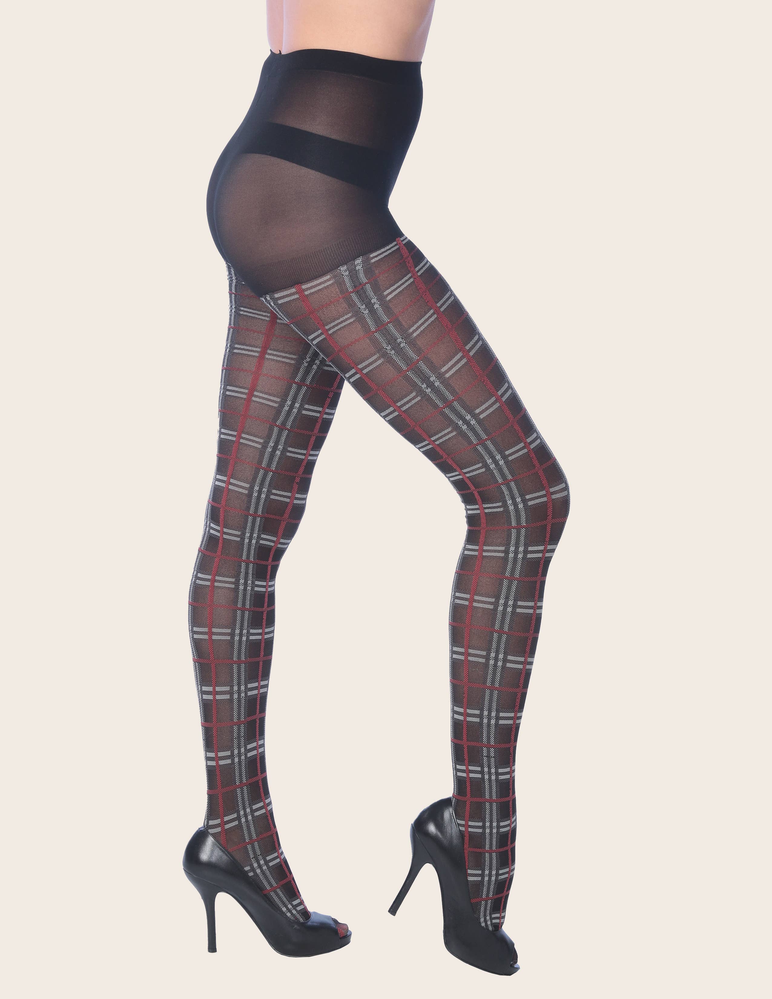 Isadora, Tipi toe, & James Fiallo - Wholesale Tights - Women's - Isadora Women Colored Checkered Sexy Fashion Tights5