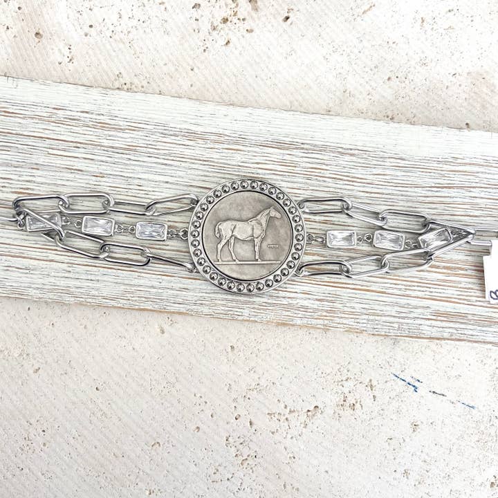 VB&CO Designs Handmade Jewelry - Wholesale Charm/Dangle Bracelet - Horse jewelry coin bracelet country western derby equestrian10