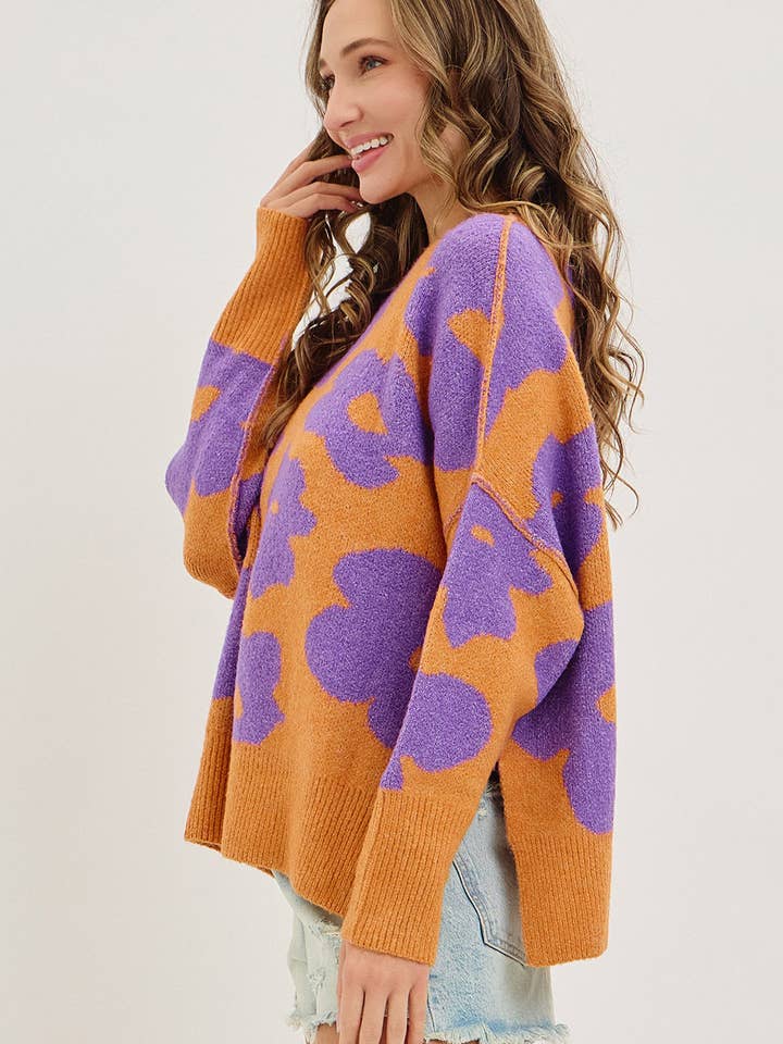 Sweet Lovely by Jen - Wholesale Knit Sweater - Women's - FLORAL LOOSE FIT SWEATER KNIT4