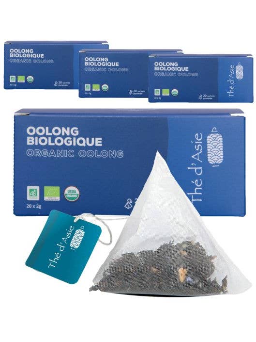 Blå te - Oolong - Økologisk - Pakke med 80 tebreve for engroshandel hos Khla - L'épicerie du Mékong