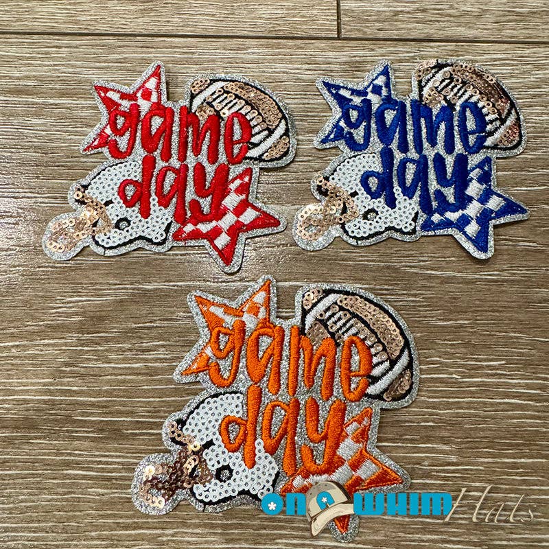 On a Whim Hats - Wholesale Patch - Football Gameday Embroidered Iron-On Patch0