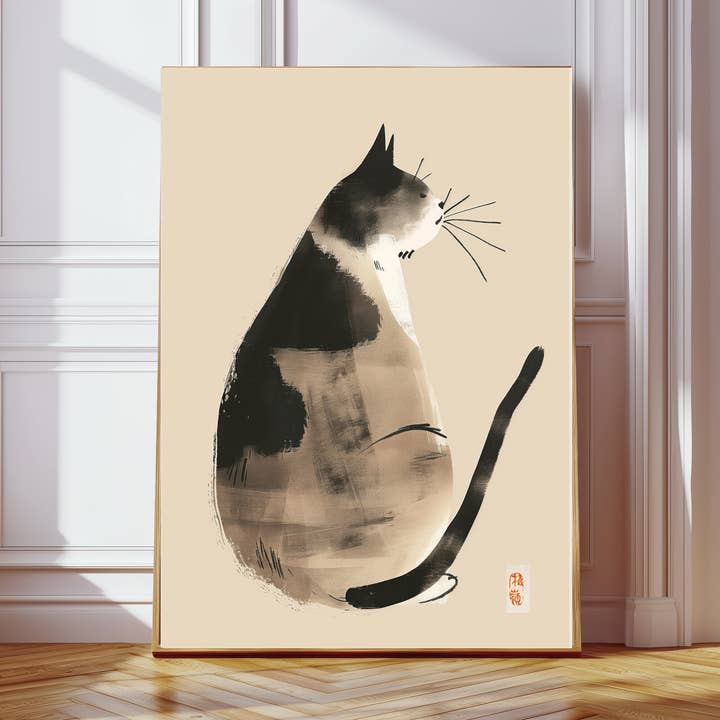 Japanese Vintage Cat Art Print for wholesale by Kumo Art Prints