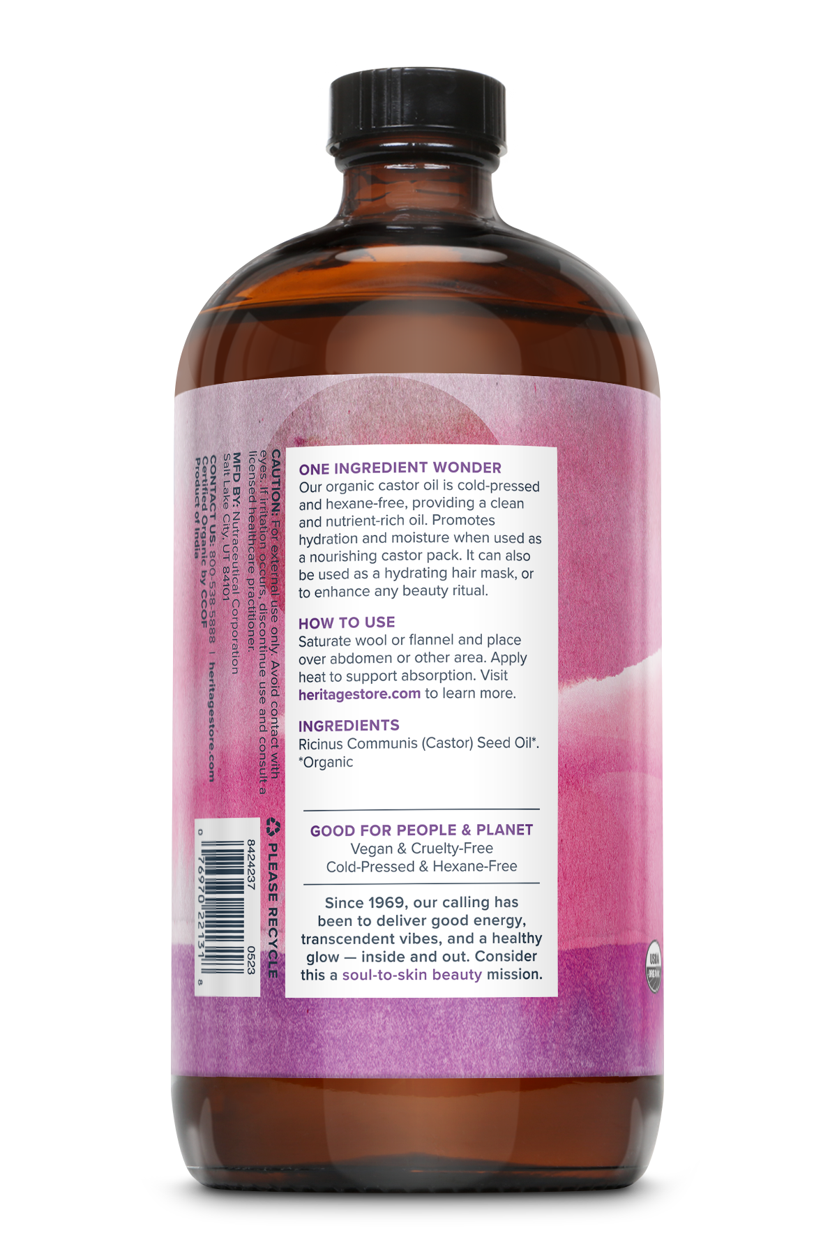 Heritage Store - Wholesale Bath/Body Oil - Organic Castor Oil 16 oz/32 oz4