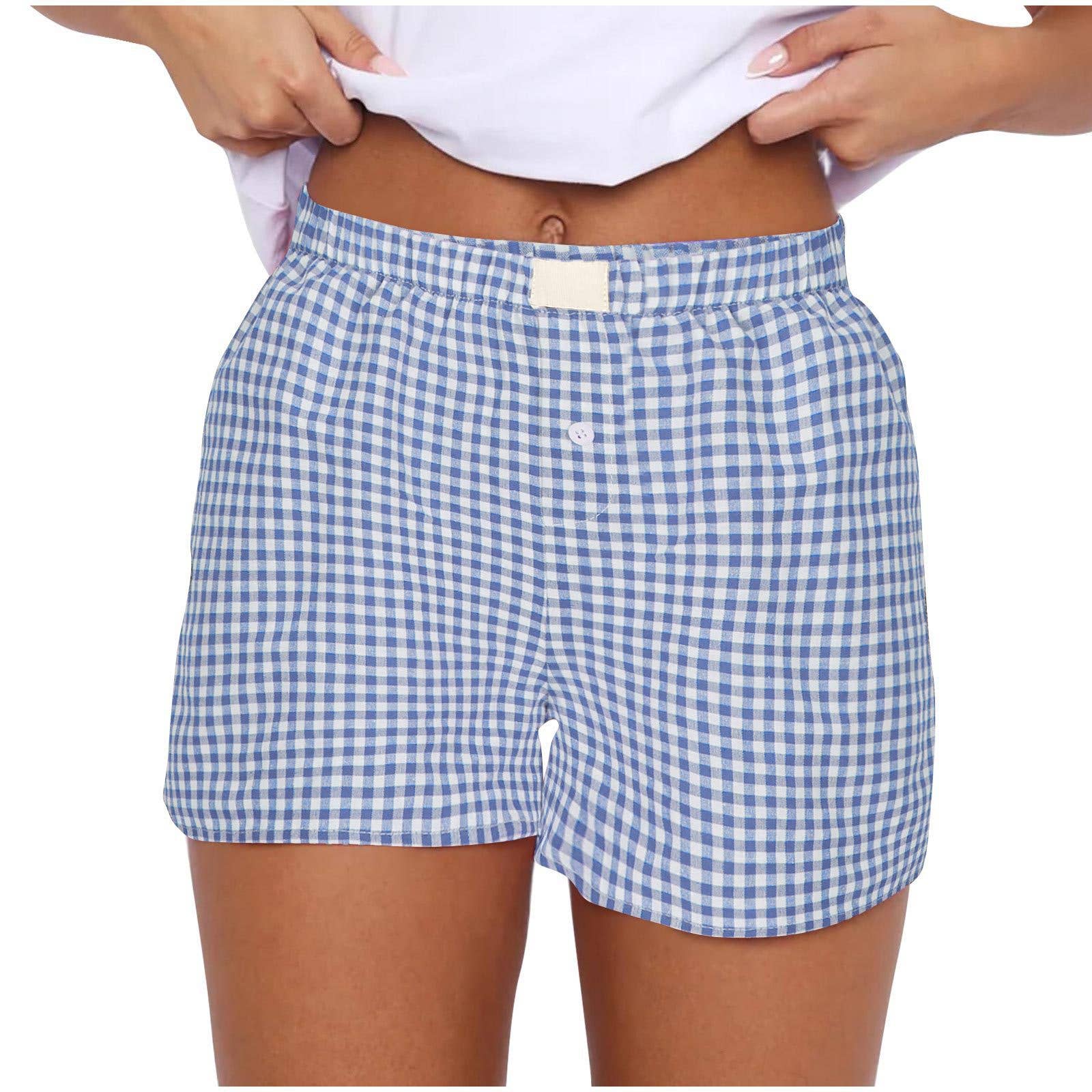 Rosa Clothing - Wholesale Lounge Shorts - Women's - Lysandra Gingham Pull-On Boxer Shorts23