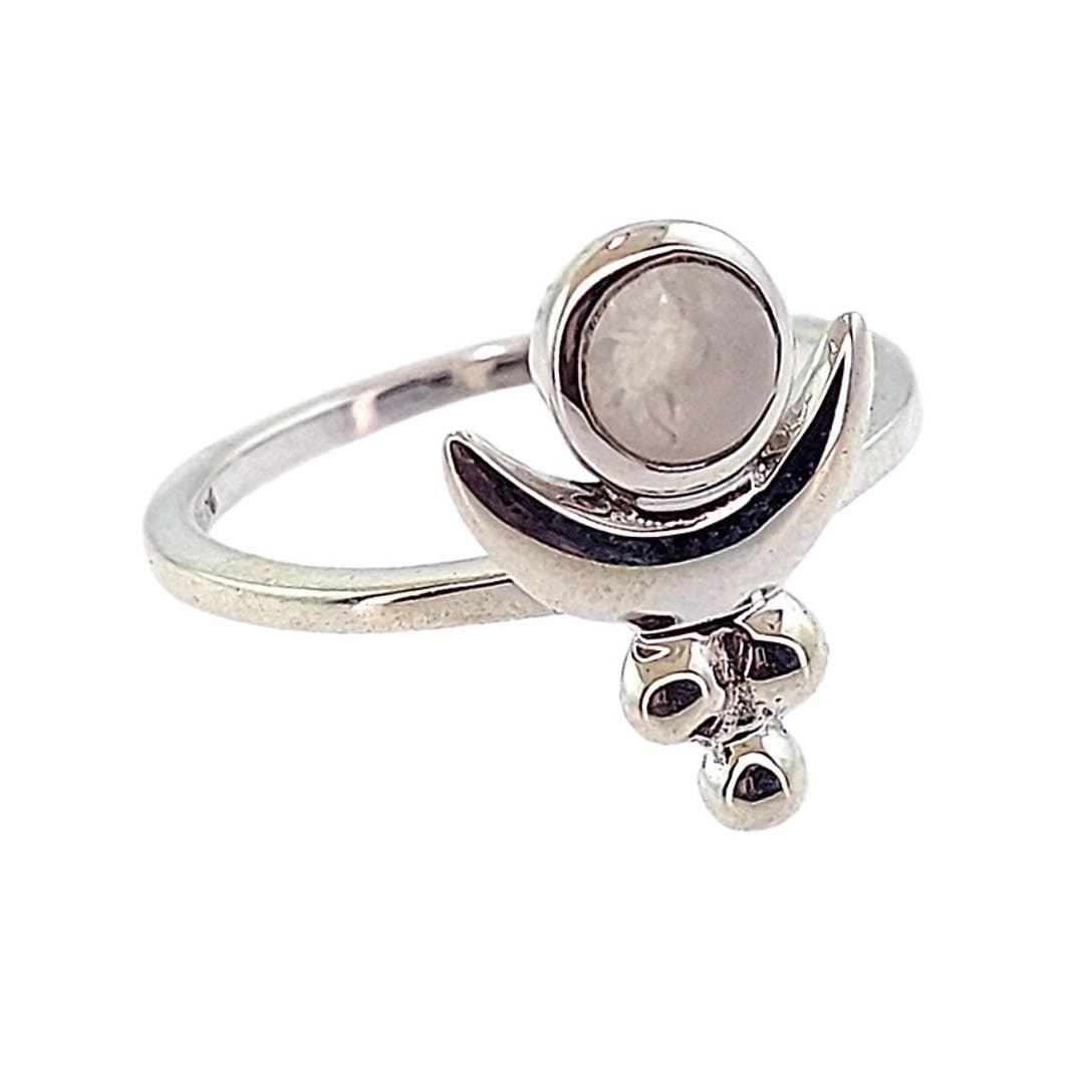 Crystal Earth Sterling – Großhandel Einzelstein-/Solitär-Ring – Ring aus Sterlingsilber mit aussagekräftigem Symbol — Regenbogen-Mondstein3