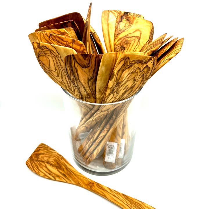 TOP offer! Olive wood spatula without holes from 20 pieces for wholesale by olivenholz-erleben