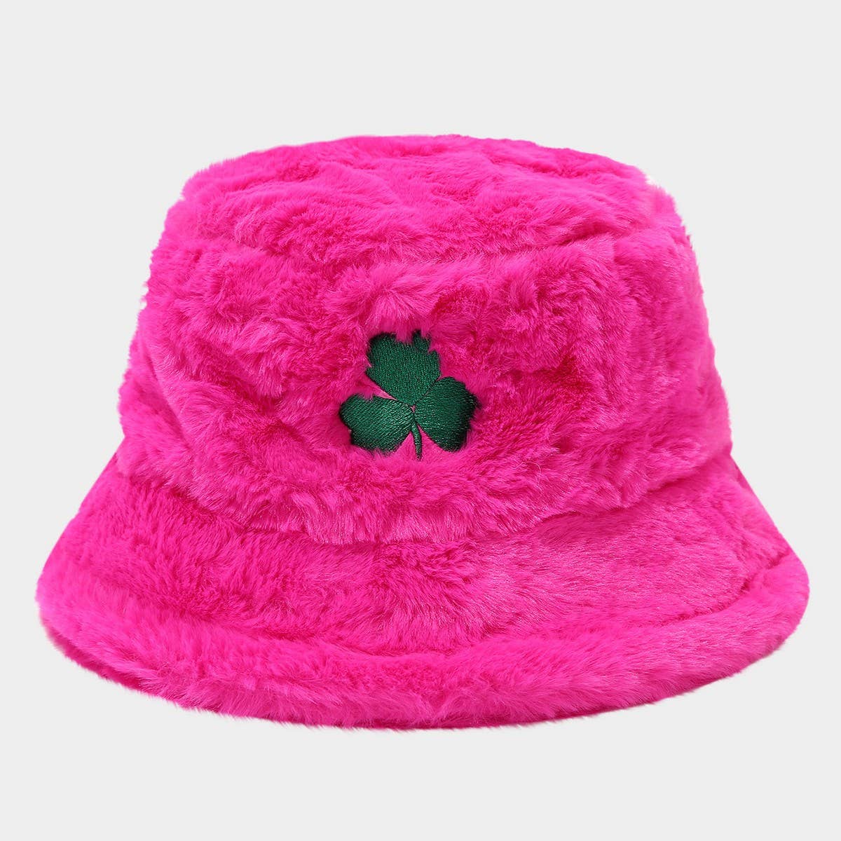 ACCITY - Wholesale Bucket Hat - Women's - Green Clover Embroidery Bucket Hat Winter Warm_CWAH046853