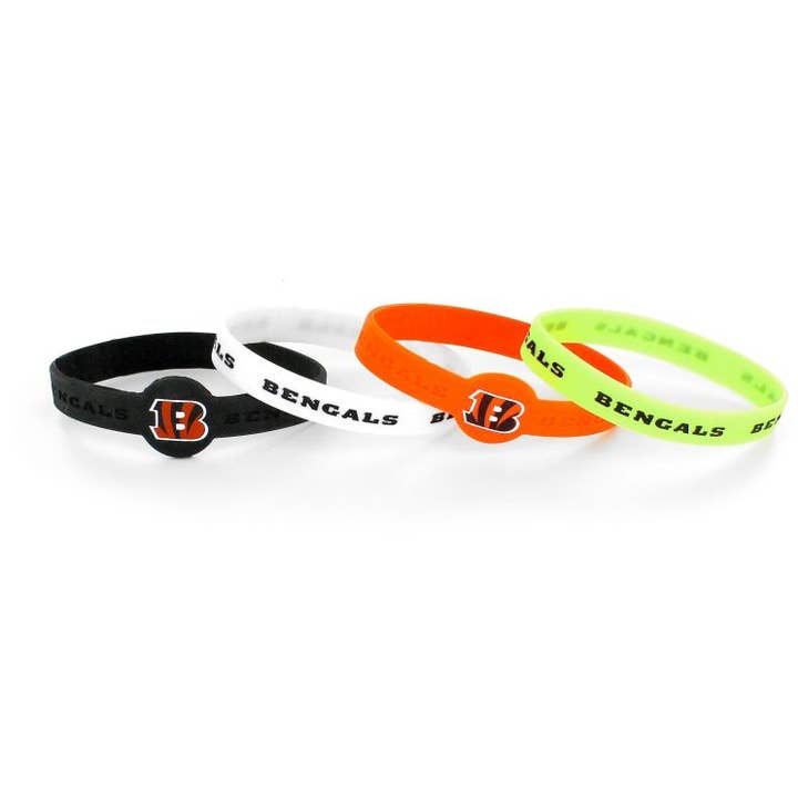 Aminco USA - Wholesale Jewelry - Men's - NFL Cincinnati Bengals Silicone Bracelets, 4-Pack