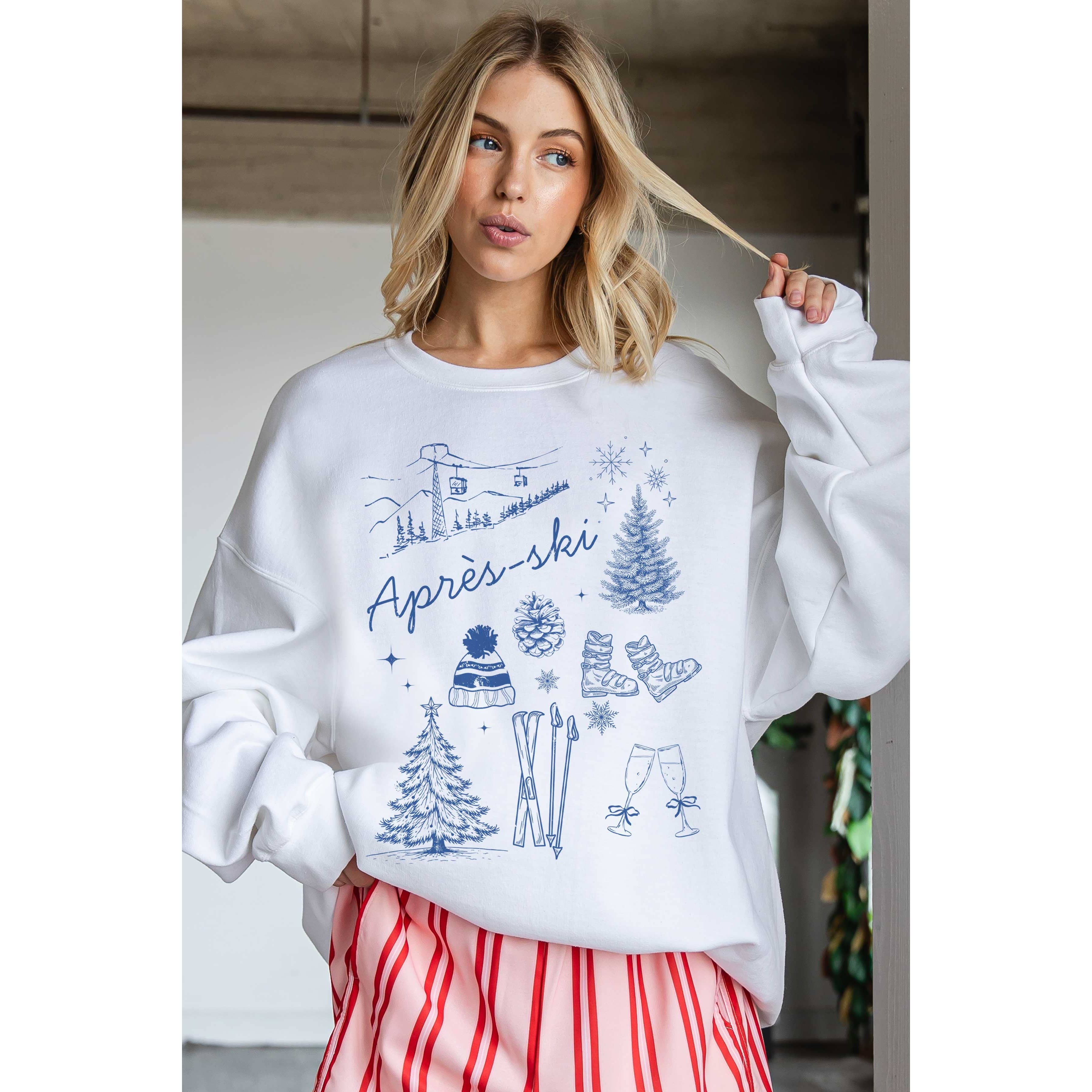 BLUME & CO. - Wholesale Graphic Sweatshirt - Women's - APRES SKI Oversized Graphic Sweatshirt