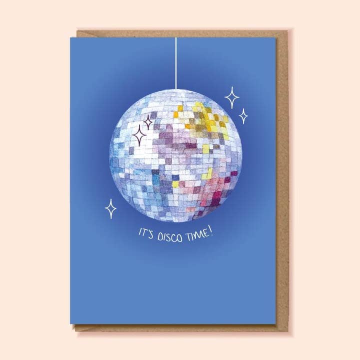 IT’S DISCO TIME! A6 Card for wholesale by Jemma Leigh Design