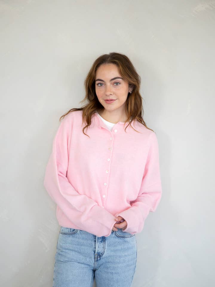 Baby Pink Piper Cardigan for wholesale on Faire0