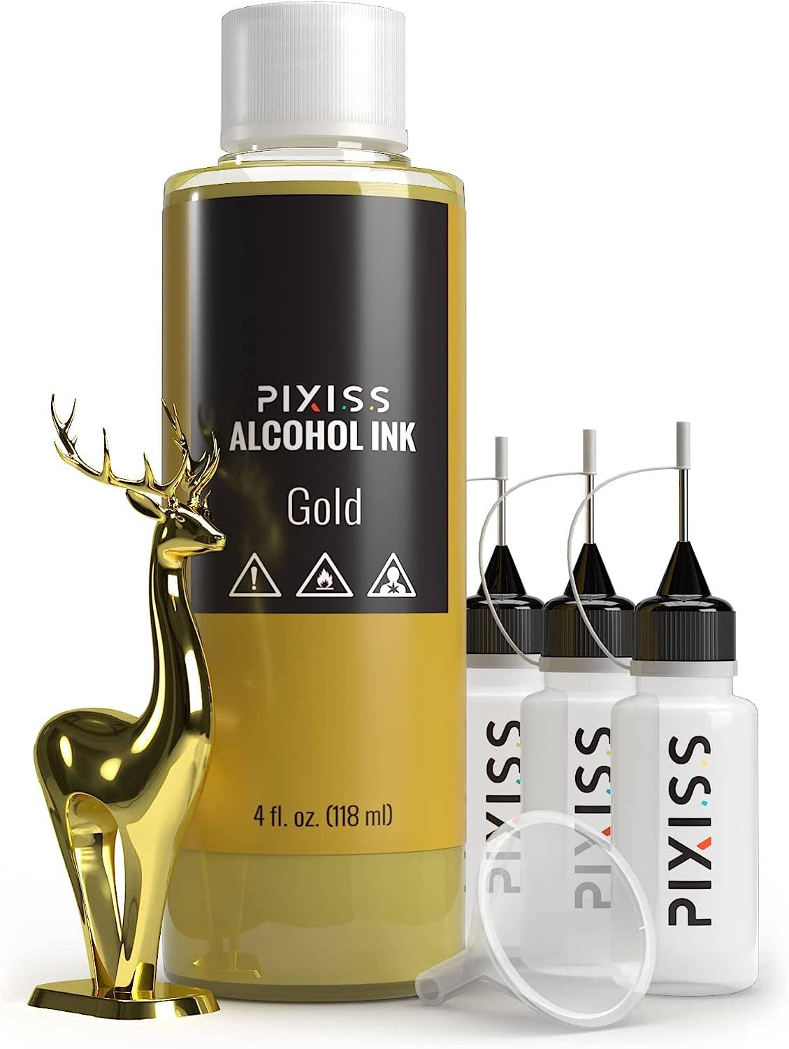 Pixiss - Wholesale Cocktail Mix/Syrup - PIXISS Metallic Alcohol Ink 4 oz. - Gold2