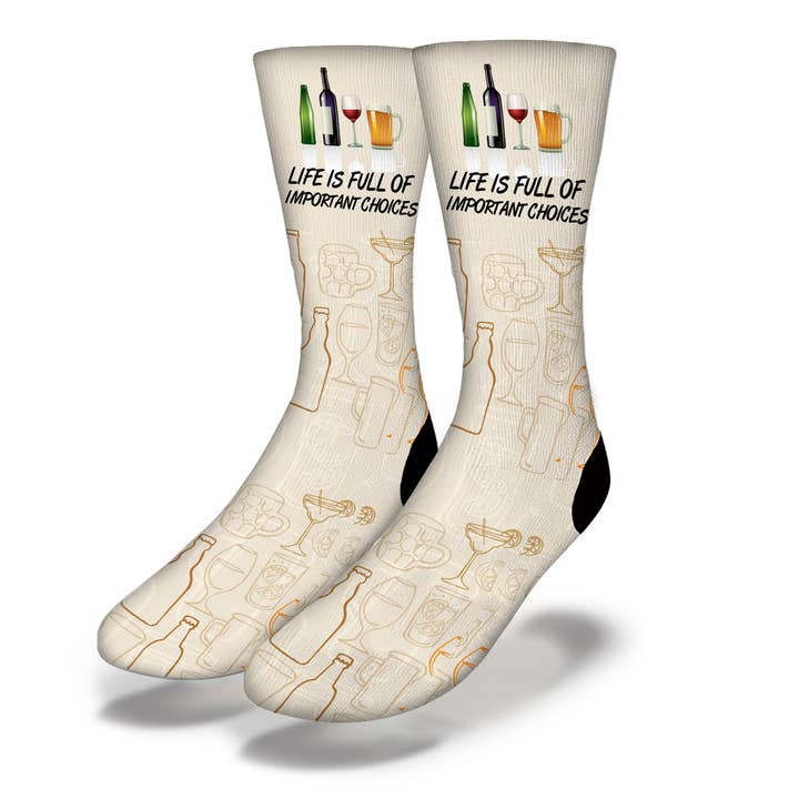 Important Choices Alcohol Socks for wholesale by Savvy Sox