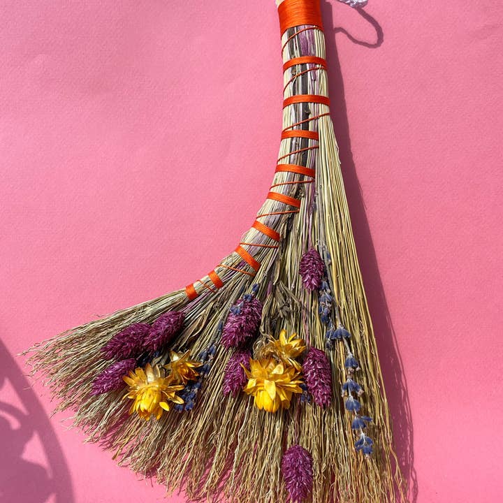 Venus Moon - Wholesale Sculpture - Adorned Floral Whisk Brooms (Assorted Colors)6