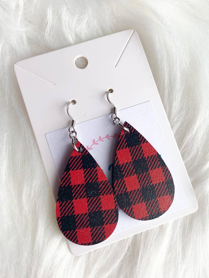 Rød og sort bøffelplaid (træ) for engroshandel hos 269 Design