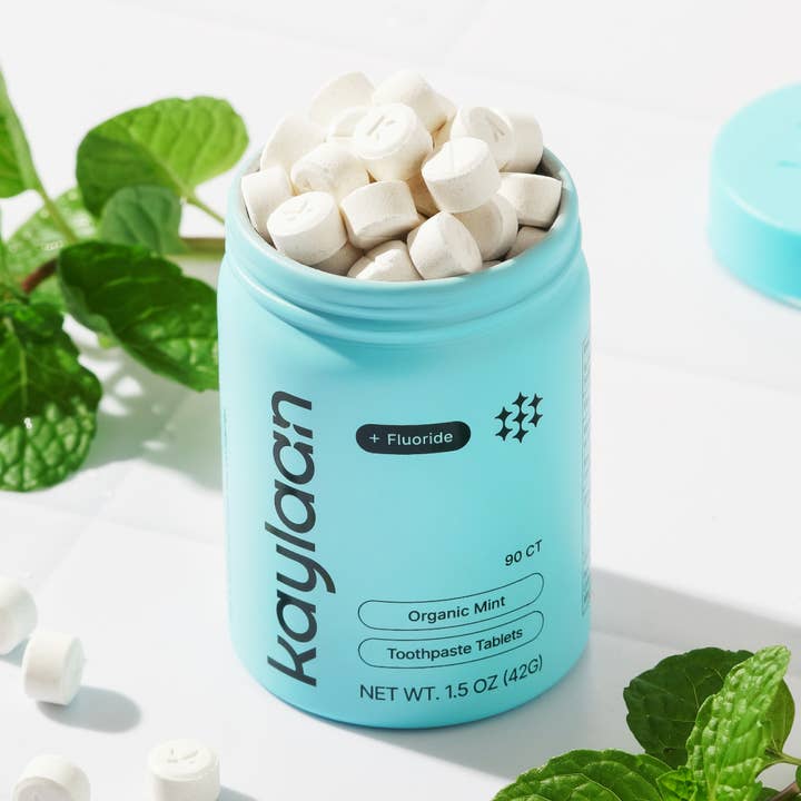 Kaylaan – Mint Toothpaste Tablets with Fluoride | 90 Count | for wholesale by Kaylaan Toothpaste and Mouthwash Tablets