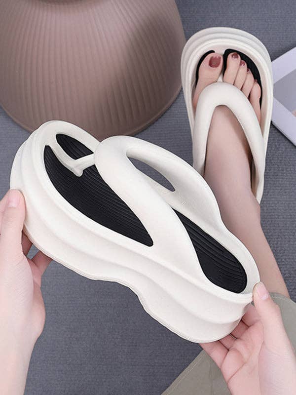 Mirazshoes WholeSale - Wholesale Sandals – Women's - Height Increasing Contrast Color Non-Slip Flip Flops Sandals4