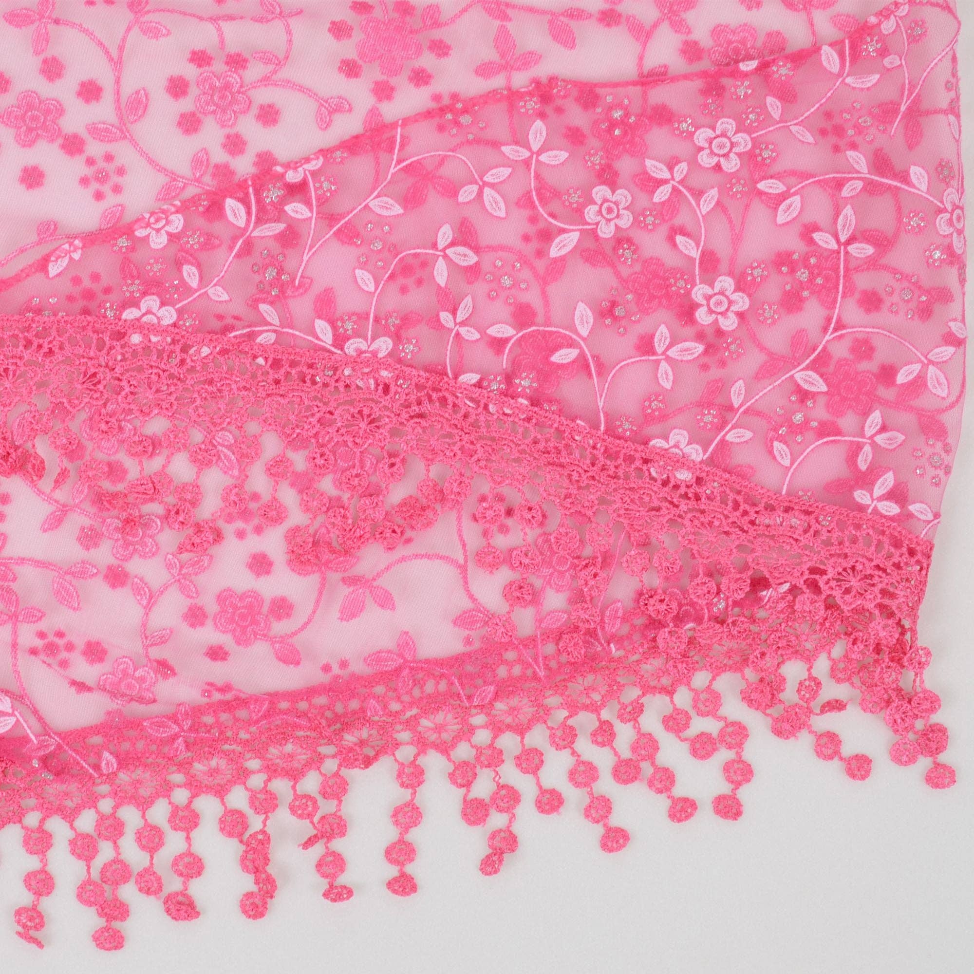 AK Brand - Venta al por mayor Bufanda - Mujer - Bufanda triangular ligera de encaje floral para la cabeza8