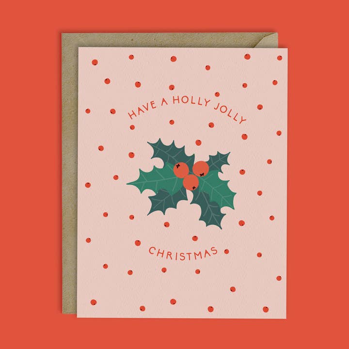 HOLLY JOLLY CHRISTMAS CARD for wholesale by MELLOWWORKS